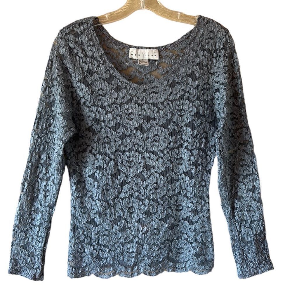 NEW Style New York Blue Lace Shirt